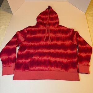Champion pink tie dyed hoodie size large athleisure pocket soft